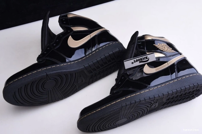 HYPE RETRO JORDAN AIR HIGH (2020) BLACK 1 GOLD 555088-032 METALLIC 0730